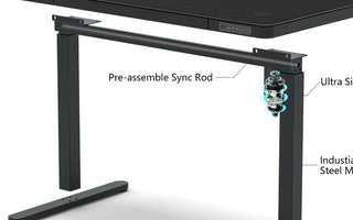 KOWO standing desk comes with pre-assembled sync rod for easy assembly