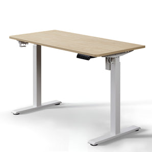 KOWO oak standing desk with USB C charging hub and non-spliced tabletop in 1.2m length.