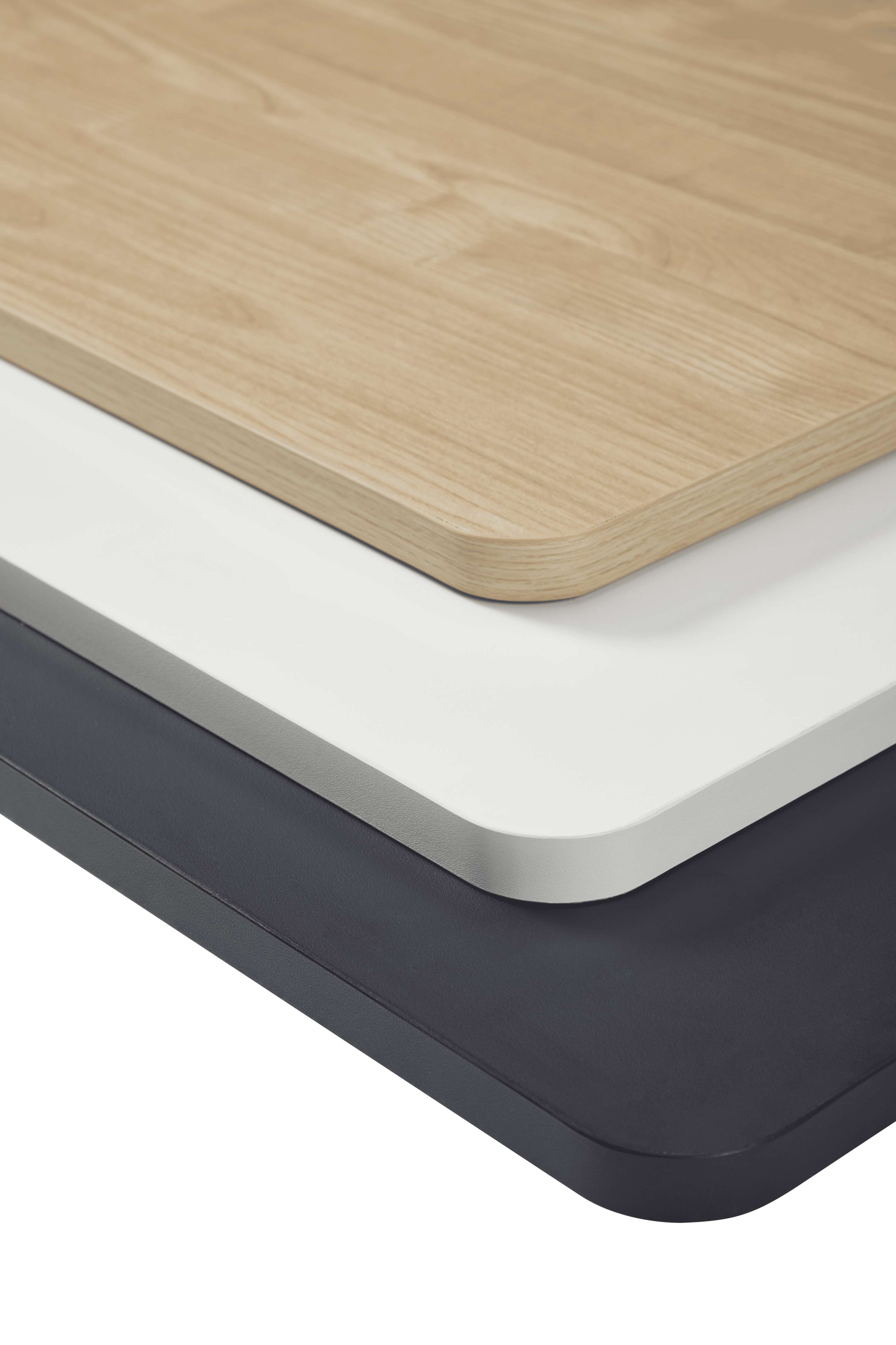 KOWO sit stand desk uses quality non-spliced single whole piece tabletop