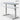 Kowo White Glass top Electric Standing Desk Dimensions and adjustable height range between 75cm to 120cm.