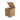 Natural beige rattan side table with open storage compartment